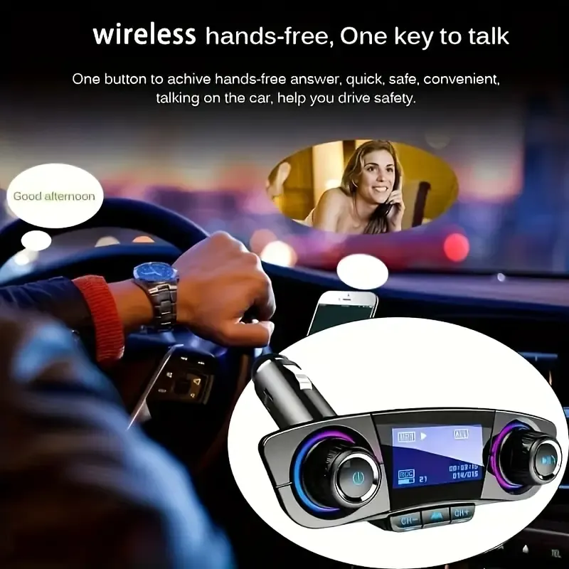 Car MP3 player card AUX Bluetooth receiver multi-function car USB music player hands-free call