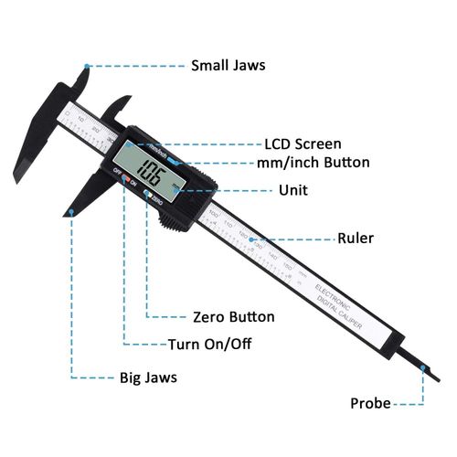 150mm 100mm Electronic Digital Caliper Carbon Fiber Vernier Caliper Micrometer Measuring Tool Digital Ruler