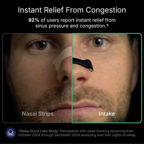 Breathing Nasal Strip Starter Kit (30 Count, Black) - Boost Oxygen Intake, Reduce Snoring, Improve Sleep Quality - Sweat Resistant, Skin Safe Nasal Strips - Extra Strength Snoring Solution