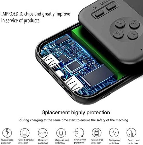 Portable Charger with Handheld Console Games, 8000mAh Power Bank Game Player 2.8 inches Color Screen Gameboy 416 Retro Video Games Dual USB External Battery Pack for Phone, Pad, Tablet & More (Black)