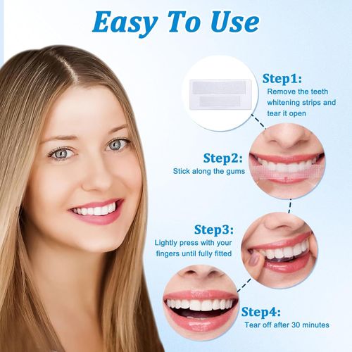 Teeth Whitening Strips, 28 Sensitive Teeth Whitening Individual Strips for Fast Yellowing Removal