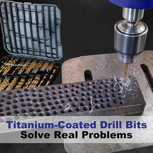 99pcs Straight Shank Twist Drill Set High-Speed Steel Ti-Plating Drill Bits Kit Punching and Drilling Accessory Twist Drills with Storage Box