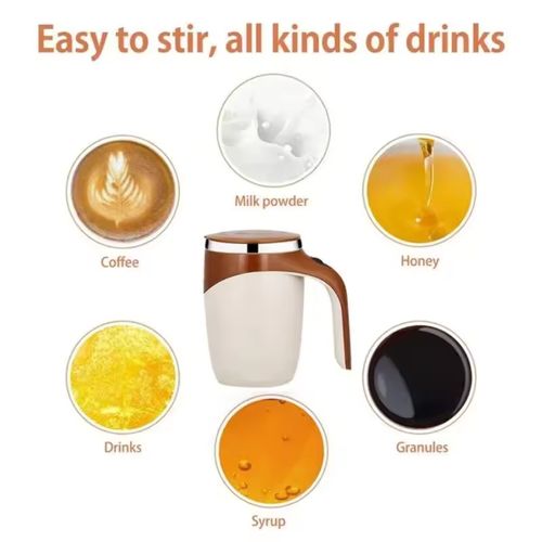 1PC Rechargeable Electric Automatic Stirring Magnetic Mug 380ml Stainless Steel Mixer Coffee Milk Mixing Cup Perfect For Home