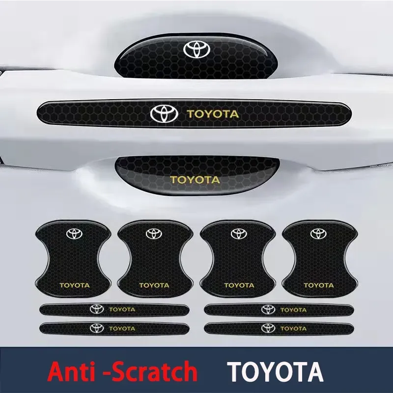 8pcs Toyota Car Door Handle Protector Inner Bowl Anti Scratch Reflective Sticker for Toyota