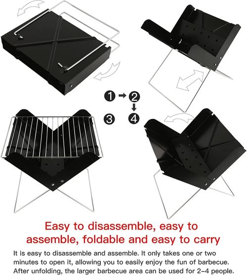 Stainless Steel Grill X-Shaped Foldable BBQ Stove Portable Barbecue Oven Outdoor Camping Picnic Charcoal Carbon Baking Grill