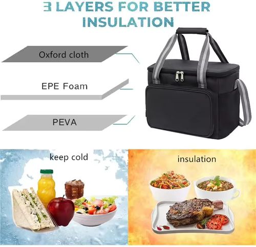 Foldable Insulated Large Capacity Lunch Bag Leak-proof Soft Portable Tote Bag