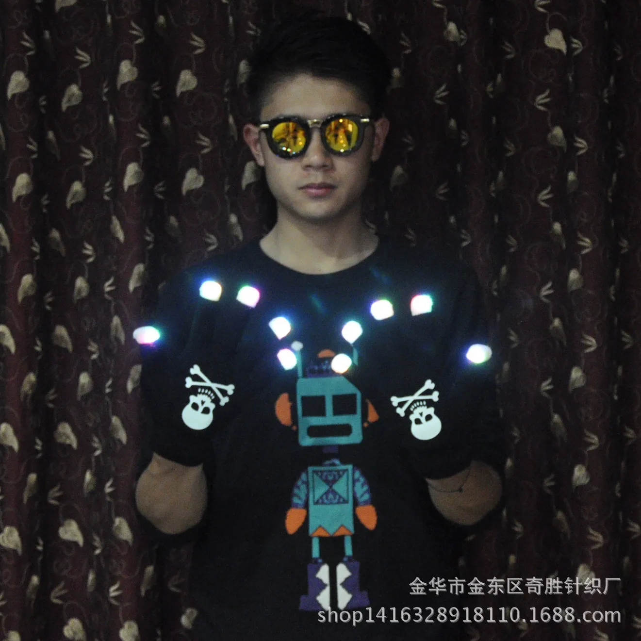 Breathable LED Gloves For Nightlife And Gatherings Black Fingertip Colorful Luminous Gloves Clubs