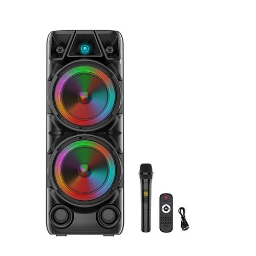ZQS8210 dual 8-inch speakers, subwoofer, portable party karaoke sound system, 80W peak power, outdoor wireless Bluetooth speaker
