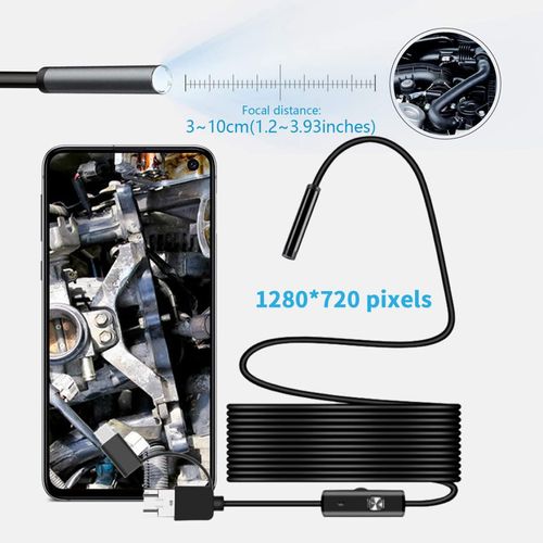 Inspection Camera with Light,5M USB Endoscope 3 in 1 OTG Phone Borescope 5.5mm Waterproof Inspection Snake Camera with LED Light