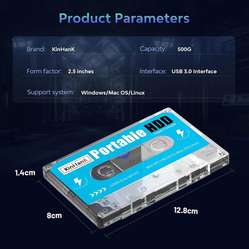 500GB Portable Retro Game Hard Drive, 55,000+ Games, Batocera 33 System, Compatible with 90+ Emulators,Supports PS3,PS2,PSP,DC,SS,WII,WIIU,Windows,Mac,PC