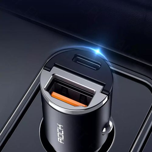 30W Type C Car Charger QC3.0 PD3.0 Mini Metal Dual USB Fast Charging Adapter