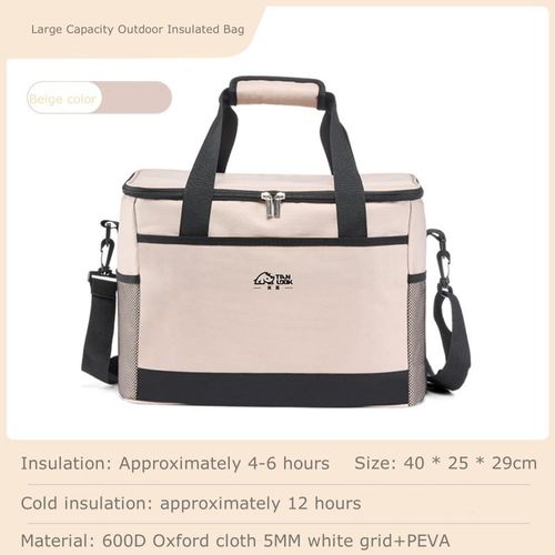 30L Large Capacity Foldable Insulated Cooler Bag Big Leak-Proof Soft Side Portable Cooler Bag for Outdoor Travel Beach Picnic Camping BBQ Party