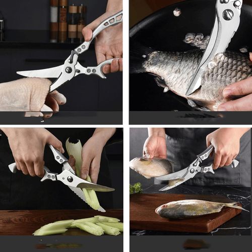 Kitchen Scissors, Stainless Steel Kitchen Scissor Powerful Chicken Bone Scissors Multifunctional Chicken Duck Fish Cutter Shears Kitchen Tools