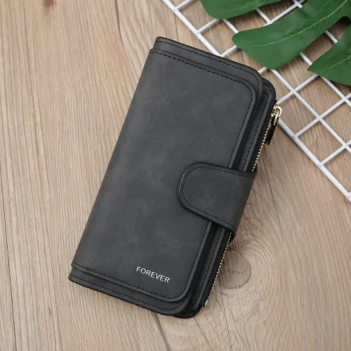 Large Capacity Long Women's Frosted PU Multi-Purpose Women's Wallet Clutch Card Holder Women's High-end
