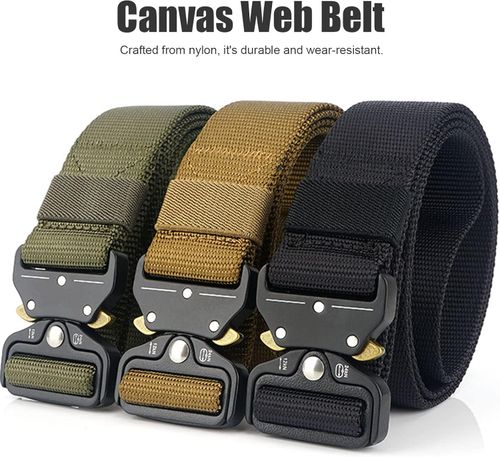 3 Pack Simple Military Enthusiast Tactical Nylon Belts
