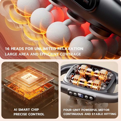 2025 New 16-Head Massage Gun Set, 16 Head Massage Gun Deep Tissue with 3 Modes and 30 Levels, Electric Tool for Back, Shoulders, Legs, Foot, Body Muscle Pain Relief