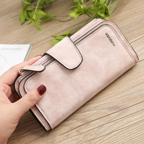 Large Capacity Long Women's Frosted PU Multi-Purpose Women's Wallet Clutch Card Holder Women's High-end