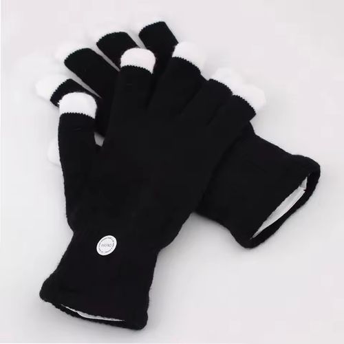 Breathable LED Gloves For Nightlife And Gatherings Black Fingertip Colorful Luminous Gloves Clubs