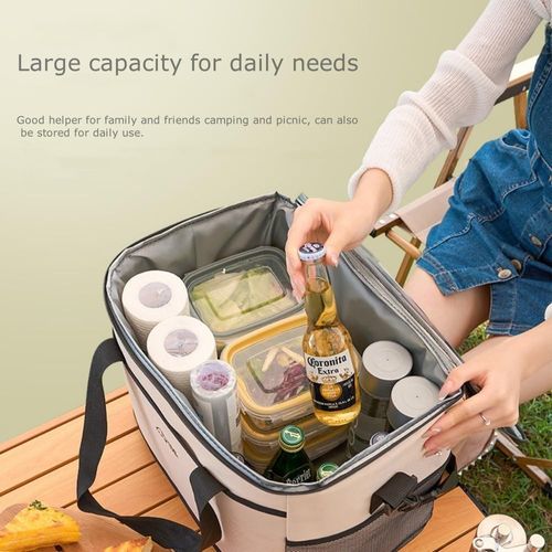 30L Large Capacity Foldable Insulated Cooler Bag Big Leak-Proof Soft Side Portable Cooler Bag for Outdoor Travel Beach Picnic Camping BBQ Party