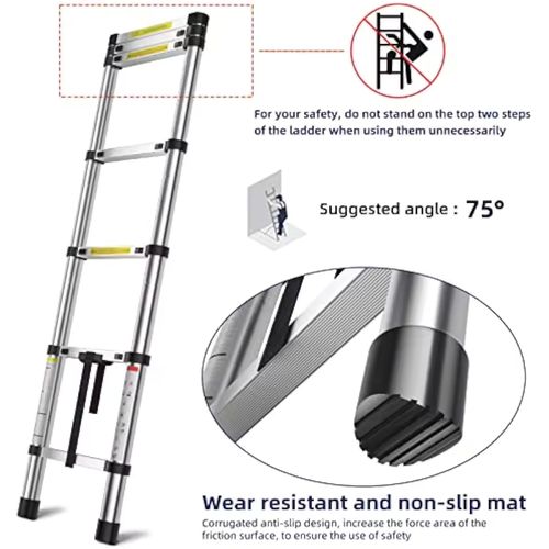 Telescopic Extension Ladder , Aluminum Extension Ladder with Carrying Bag for Outdoor Indoor Use