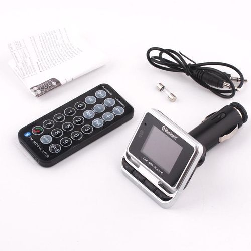 FM Transmitter, Bluetooth Wireless Radio Adapter Audio Receiver Stereo Music Tuner Modulator Car Kit with USB Charger, Remote Control
