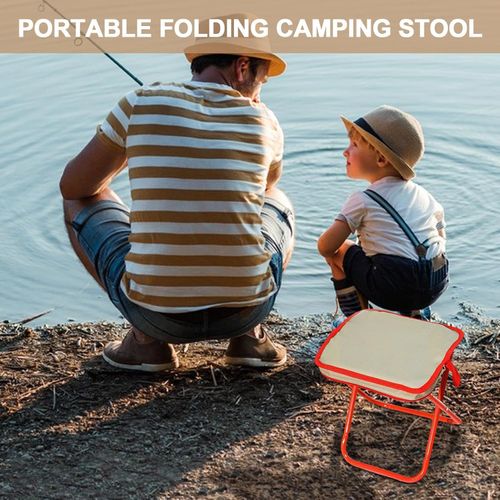 Camping Stool, Portable Mini Folding Stool, Lightweight Camp Chair for Fishing Hiking, Compact Collapsible Travel Footstool with Self Zippered Bag for Outdoor, Beach, Backyard, Lawn,Picnic