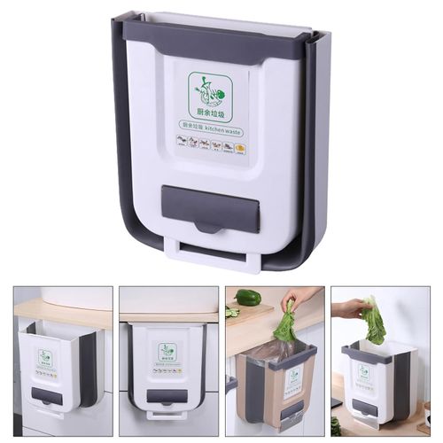 10L Kitchen Trash Can Trash Can Wall Mounted Trash Can Recycle Garbage Can Kitchen Garbage Bin Bathroom Cabinet Door