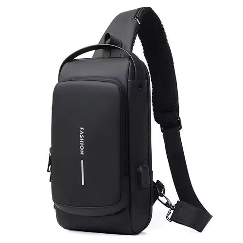 Men Anti Theft Chest Bag Shoulder Bags USB Charging Crossbody Package School Short Trip Messengers Bags Men's Oxford Sling Pack