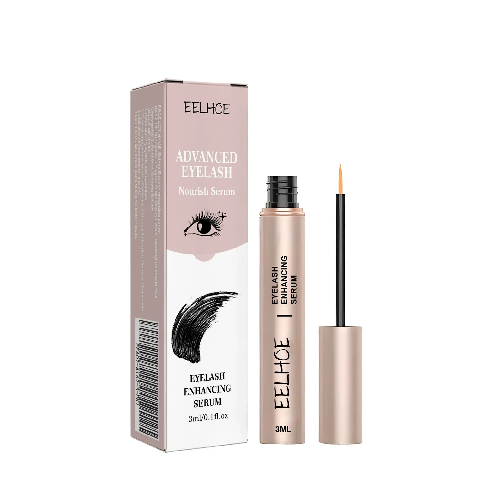 Natural Seamless Curling, Lengthening, Jet Black, Dense, and Gorgeous Eyelash Nourishing Care Serum