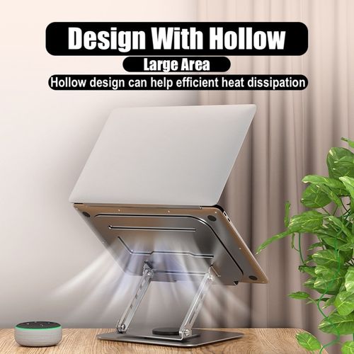 Upgrade 360° Rotate Full Metal Laptop Stand  Notebook Dudukan Lipat Laptop Holder - Silver Rotate