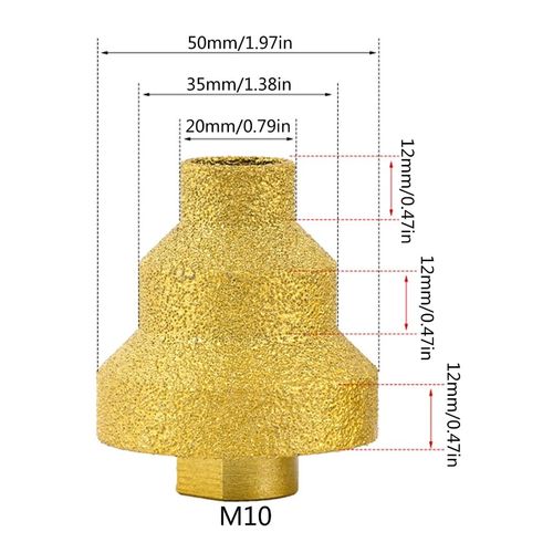 Diamond Beveling Chamfer Bit M10 Thread Angle Grinder Accessories Tile Bit