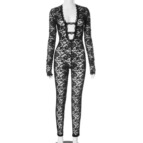 Lace See-Through Sexy Hot Girl Jumpsuit