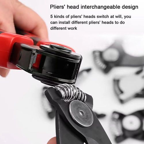 5 in 1 Versatile Heavy Duty Tool Kit, 5-PCS Plier Tool Set 5 in 1 Versatile Tool Kit Metal with Linesman Plier, Wire Stripper, Crimping Tools, Sheet Metal Shear