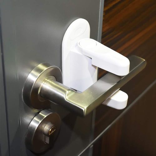 2pcs Child Safety Locks Door Handle Fixed Lock Baby Bnti-opening Door Lock Dynamic Function Safety Lock Punch-free