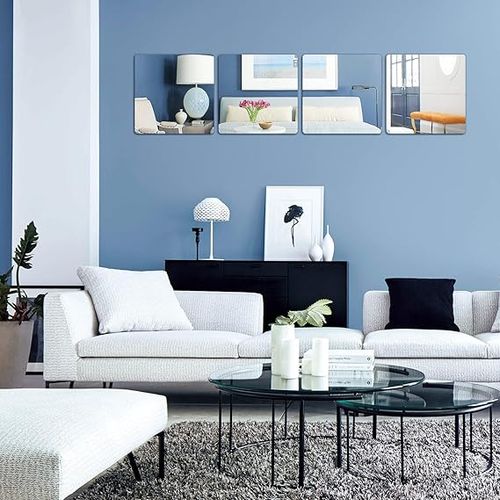 Flexible Mirror Sheets Self Adhesive Non Glass Mirror,Acrylic Mirrors for Wall,Mirror Tiles,Wall Mirror Full Length,Full Body Mirror,
