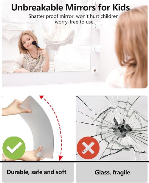 Flexible Mirror Sheets Self Adhesive Non Glass Mirror,Acrylic Mirrors for Wall,Mirror Tiles,Wall Mirror Full Length,Full Body Mirror,