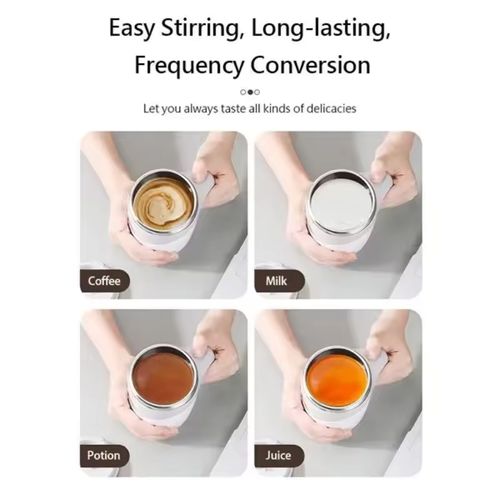 1PC Rechargeable Electric Automatic Stirring Magnetic Mug 380ml Stainless Steel Mixer Coffee Milk Mixing Cup Perfect For Home