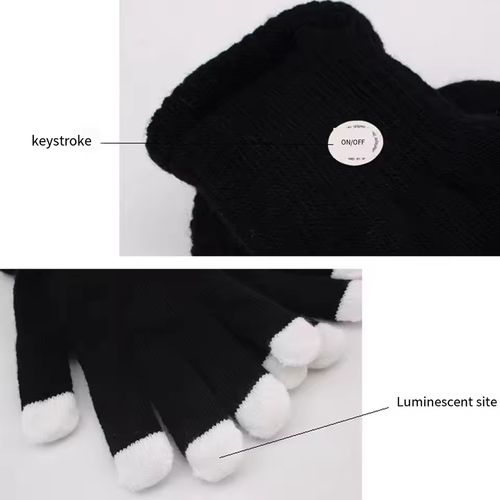 Breathable LED Gloves For Nightlife And Gatherings Black Fingertip Colorful Luminous Gloves Clubs