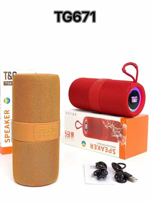 T&G TG671 Portable Wireless Speaker with LED Light, Rated, Dual Stereo Sound, Hands-Free Calling, FM Radio, TF&USB Card Playback, Type-C Charging - Ideal for Outdoor Activities and Camping