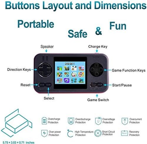 Portable Charger with Handheld Console Games, 8000mAh Power Bank Game Player 2.8 inches Color Screen Gameboy 416 Retro Video Games Dual USB External Battery Pack for Phone, Pad, Tablet & More (Black)