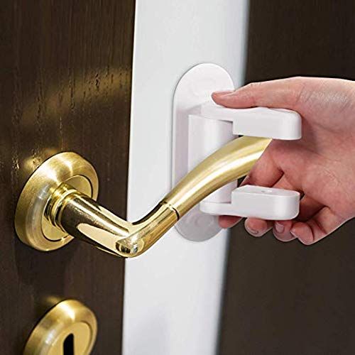 2pcs Child Safety Locks Door Handle Fixed Lock Baby Bnti-opening Door Lock Dynamic Function Safety Lock Punch-free