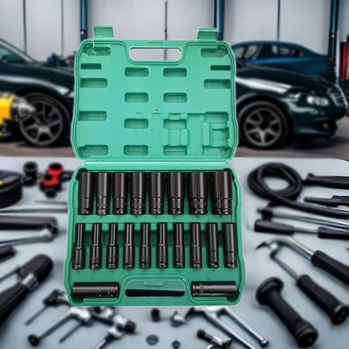 20 Pieces Drive Impact Socket Set Heavy Duty Steel Hexagon Socket Set Ratchet Wrench Sockets Hand Wrench Sockets