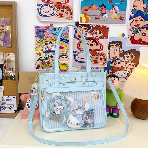 Women Purse Shoulder Bags Handbag Transparent Window DIY Messenger Bag Small Wallet Pendant