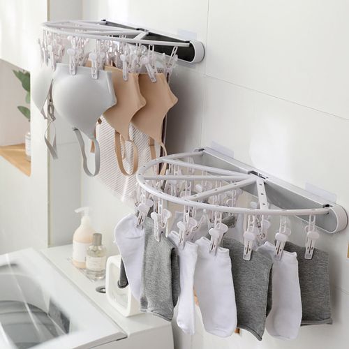 Punch-free underwear and socks drying hanger
