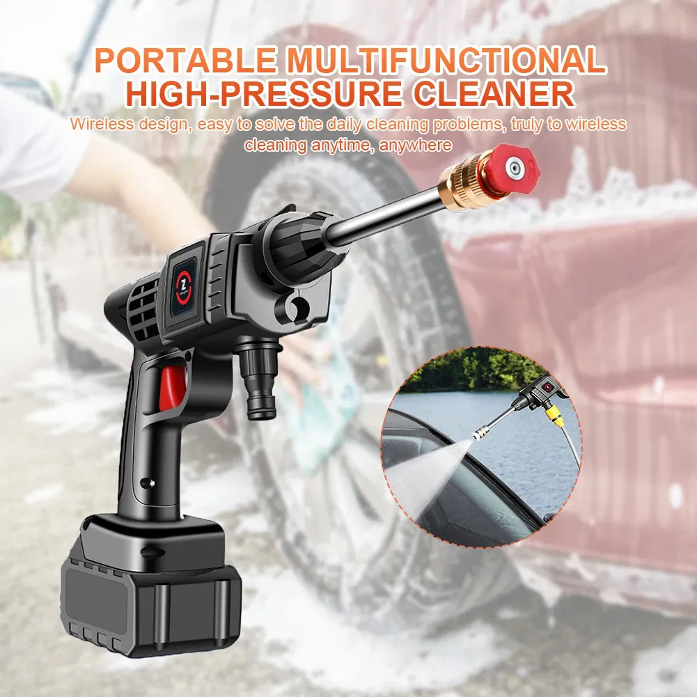 Automobile Water Gun Cordless 30BAR High Pressure Cleaner Electric Washer Spray Gun Car Wash Gun Water Cleaning Tool