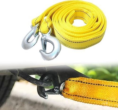 4M Heavy Duty 5 Ton Car Tow Cable Towing Pull Rope Strap Hooks Van Road Recovery for Audi Benz Buick Skoda Mazda Ford Toyota BMW