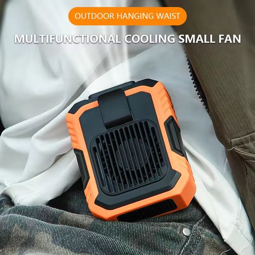 Portable Waist Fan Emergency Mobile Power USB Rechargeable 3 Speed 4000mAh Hands-free Portable Fan Cooling Security Waist Fan