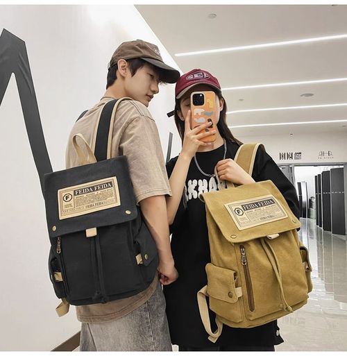 Canvas Backpack for Men and Women, 2025 New Model Large Capacity Travel Backpack, Simple School Bag for Middle School, High School, and College Students.