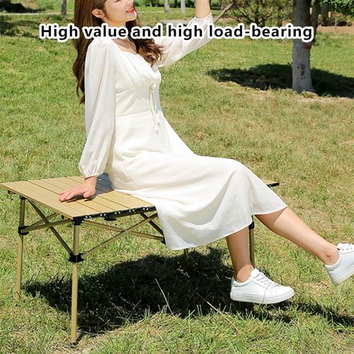 Camping Table and Camping Chair, Portable Folding Table, Camping Chair Foldable, Camping Chair Ultra Light with Bag, for Camping, Picnic, Cooking, Garden, Hiking, Travel