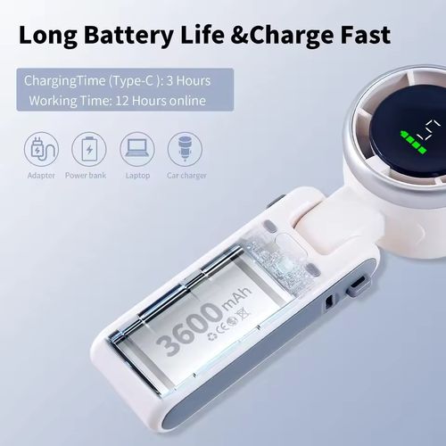 Portable mini fan 3600mAh rechargeable battery